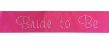 Hens Sash Diamante Crystal Sashes Bridal - Hot Pink