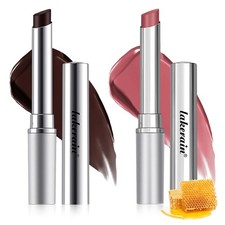2Pcs Honey Noir Lipstick, Deep Moisturizing Black Cherry Tint Lip Balm, Nouri...