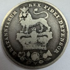 1826 George IV Silver Shilling Fine Attractive Toning (A43)