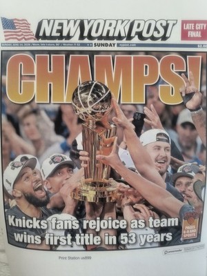 The New York Post Late City Final Poster Only Sunday June 14 2026 Color CHAMPS! 