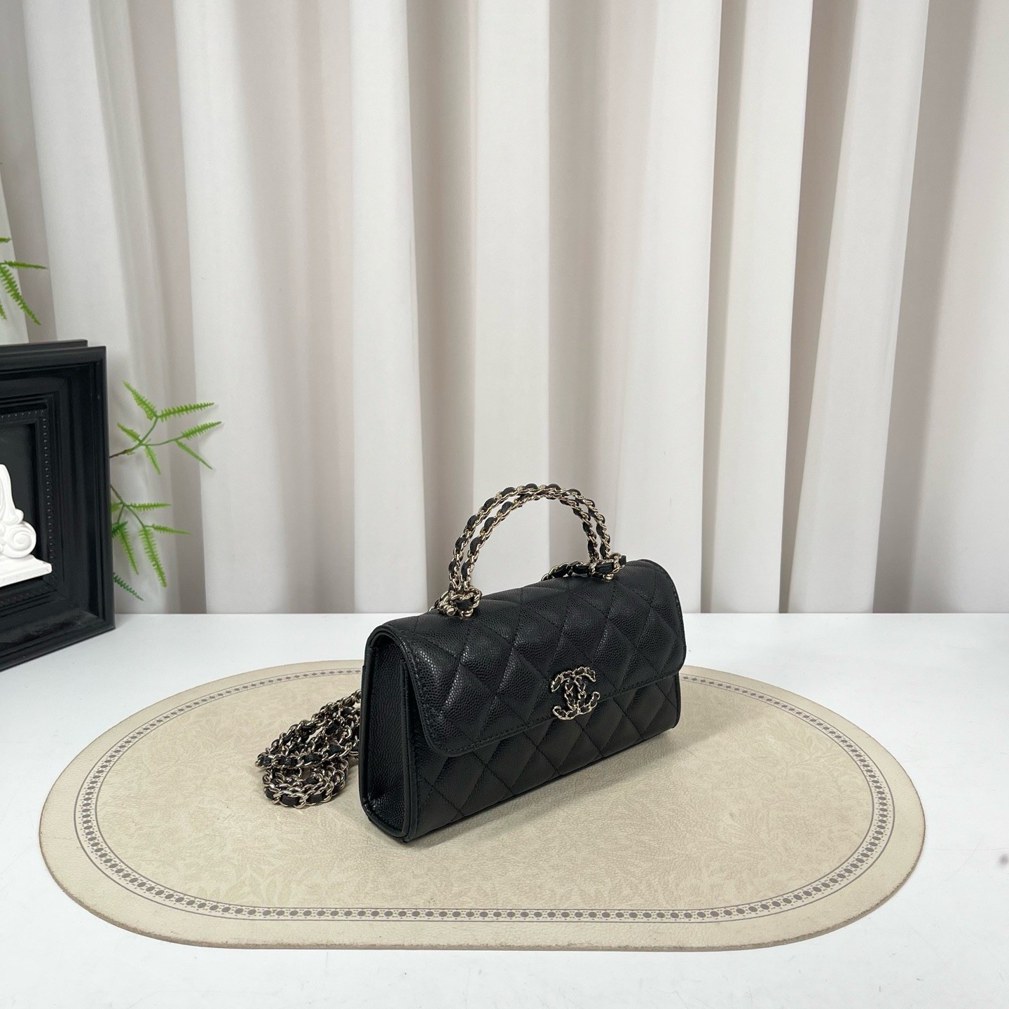 Authentic Pre-owned Chanel Kelly Crossbody Bag Small Black Caviar Leather image 4