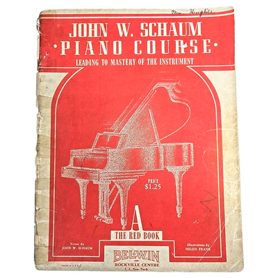 John W. Schaum Piano Course A The Red Book Mastery Instrument Belwin 1945 VTG