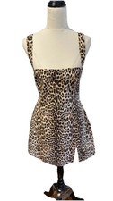 BEC & BRIDGE Event Leopard Print Striped Stilt Mini Dress Size 12 Cocktail