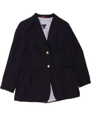 Tommy Hilfiger Damen Blazer Jacke 2 Knöpfe UK 10 Small Navy Blau BH11