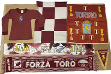 Lotto 3 TORINO CALCIO Maglietta bimboa 2 Bandiere Gagliardetto 2 Sciarpe+Omaggi