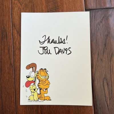 JIM DAVIS * PSA * GARFIELD Autograph Cat Print Signed * ODIE | eBay