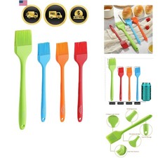 4PCS Silicone Basting Pastry Brush, Heat Resistant Food Brush Spread Oil Butt...
