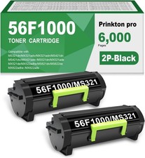 56F1000 High Yield Black Toner Cartridge 6000 Pages Compatible for MS MX