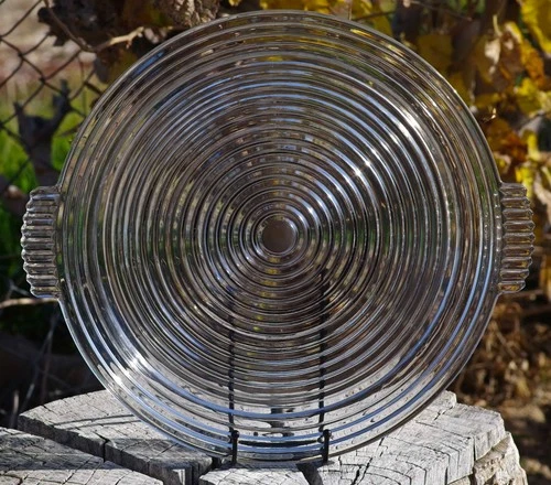 VINTAGE Anchor Hocking Manhattan Large 13" Platter Made in USA 1930's ART DECO