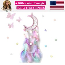 Pink Dream Catcher Wall Hanging Set - 10 Butterflies  16 Stars, Boho Room De...