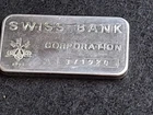 Swiss Bank Corporation One Troy Ounce .999 Fine Silver Bar 1oz