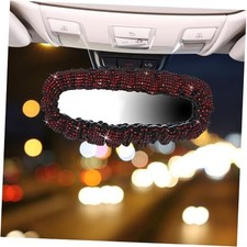 Bling Car Rearview Mirror Cover with Crystal Rhinestones Women's Full Drill Red