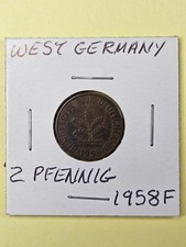 COINS - WEST GERMANY - 2 PFENNIG 1958 F