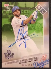 CHRIS TAYLOR 2017 TOPPS NOW HOMERUN IN WORLD SERIES AUTO #816A /199 LA DODGERS