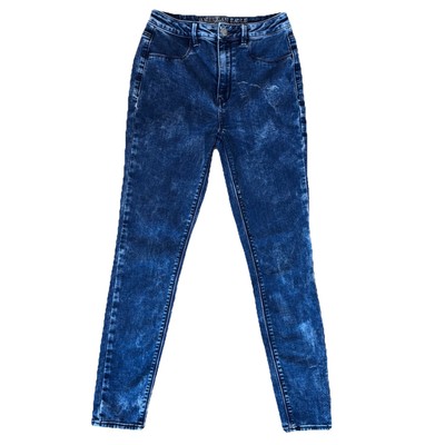 American Eagle Women Sky High Jegging Super Skinny Stretch Blue Jean Size 6 Reg.