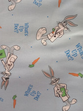 looney tunes bugs doctor fun fabric light blue length 10 x 9.5 inch