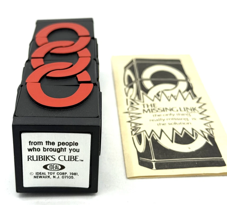 Juguete rompecabezas Ideal The Missing Link 1981 vintage cubo de Rubik era con instrucciones Foto 2 de 3