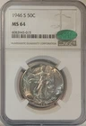 1946 S, WALKING LIBERTY, HALF DOLLAR, NGC, MS 64