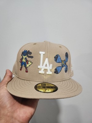 Los Angeles Dodgers fitted hat 7 1/8 59FIFTY Khaki Size X Pokemon