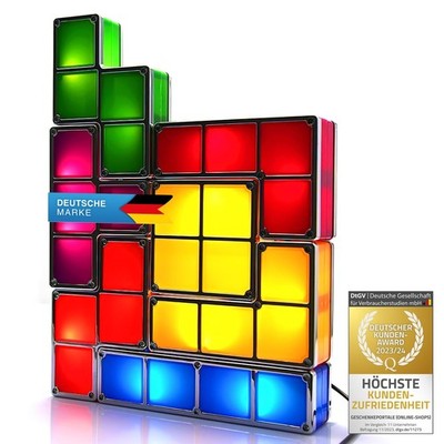 Tetris Lampe Stapelbare LED Tischleuchte Stimmungslicht Retro Tetrislampe