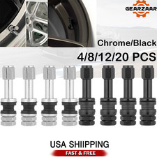 Blackchrome Tr48 Bolt On Tire Valve Stem Metal High Pressure Flush W Stem Buky