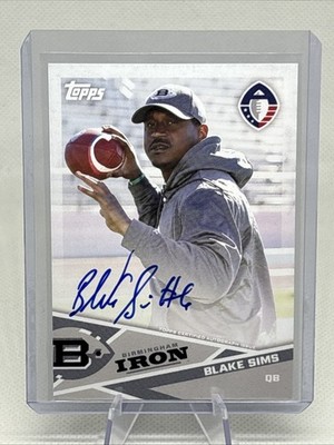 2019 Topps Alliance of American Football - Autographs Blake Sims Alabama NM