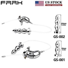FRRK Premium Stainless Steel Male Chastity Cage with Urethral Tube Secure Lock