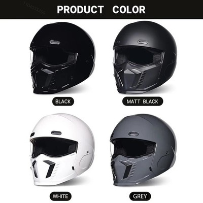 Skorpion Motorrad Helm ABS Retro Vollhelm Schwarz Krieger Stil Motorcycle Helmet