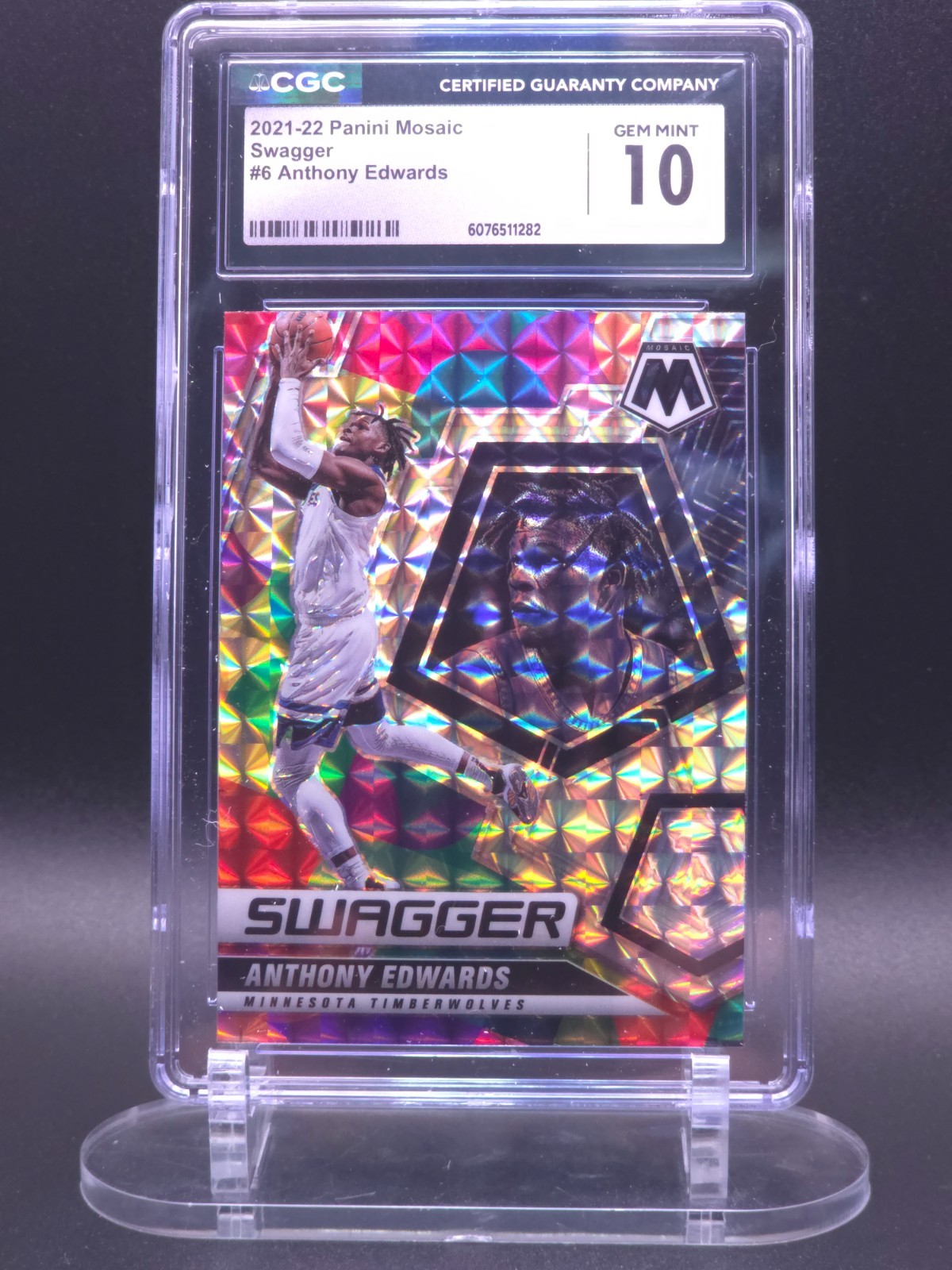 2021-22 Panini Mosaic Swagger #6 Anthony Edwards