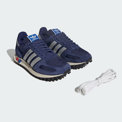 Adidas Men's Originals LA TRAINER OG SHOES in Dark Blue / Silver