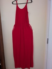 Exist Women's  Size Large Red Sleeveless Long Maxi Dress Scooped Necklace 