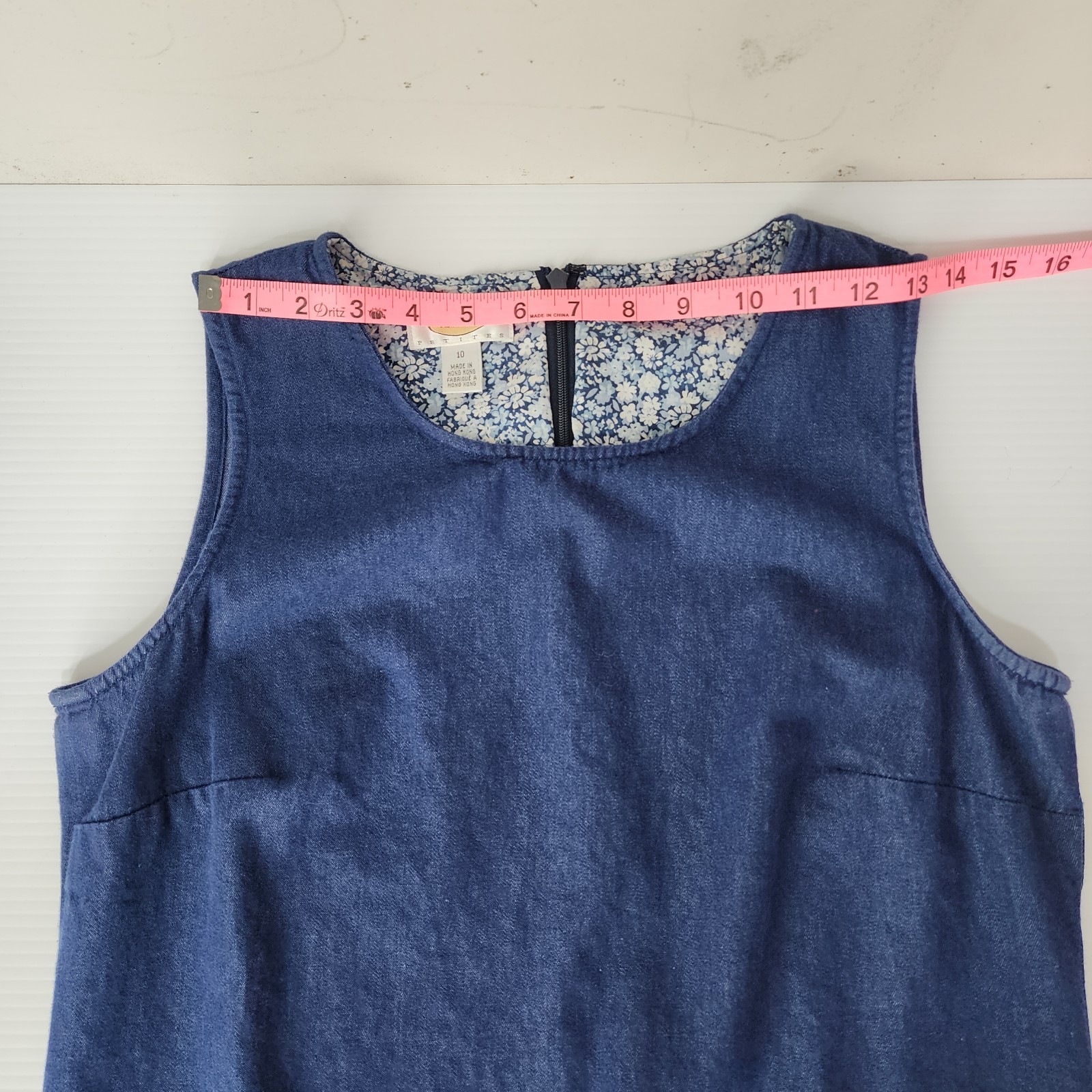 90s VTG Talbots Womens 10 Petite Blue Chambray Sl… - image 7