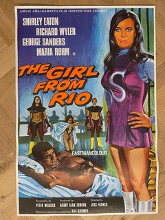 The Girl From Rio 69 Original British Film Movie Poster Shirley Eaton Goldfinger