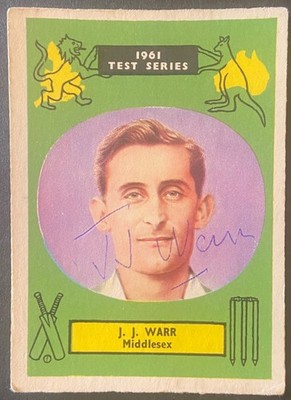 1961 A&BC Cricketers Test Series Original Signed John Warr Middlesex & England