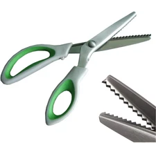 Green Pinking Shears Comfort Grips Crafts Zig Zag Cut Sewing Scissors,Profess...