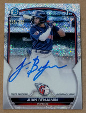 2023 Bowman Chrome Juan Benjamin Speckle Refractor 1st Auto 258/299 Made