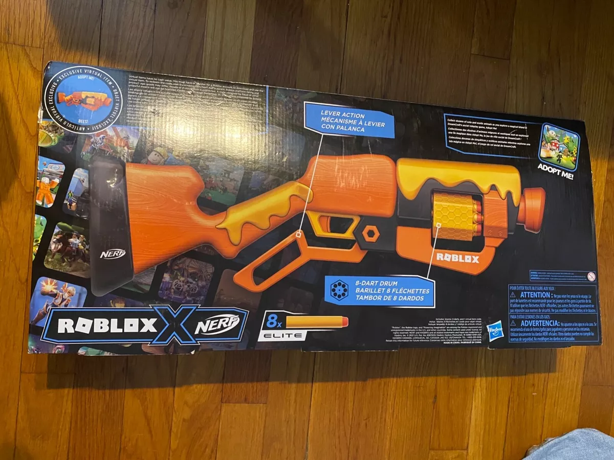 NERF ROBLOX Adopt Me Bees Lever Action Dart Blaster Gun *includes Code*