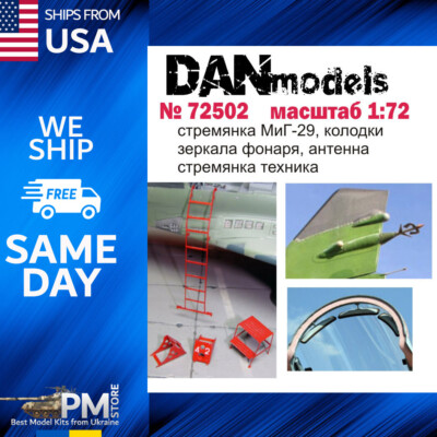 Dan Models 72502 MIG-29 Ladder, Pads, Mirrors Antenna Photoetching Scale 1/72