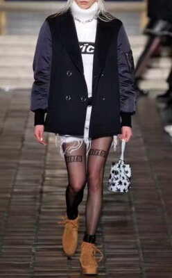 Alexander Wang Bomber Peacoat Hybrid Jacket 2017 XS