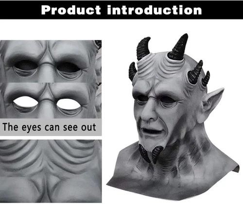 Sin of Pride Superbia Mask Devil Creepy Demon Full Head Latex Mask Halloween Cos - Picture 4 of 8