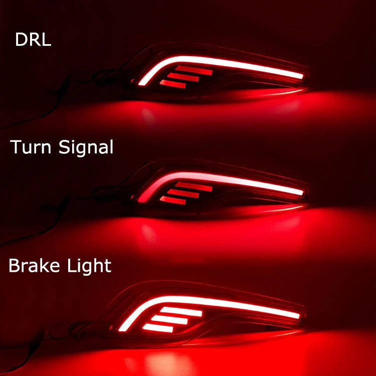 Par de luces de freno reflectoras traseras LED DRL con giro para Honda CRV CR-V 2017-2019 Foto 3 de 4