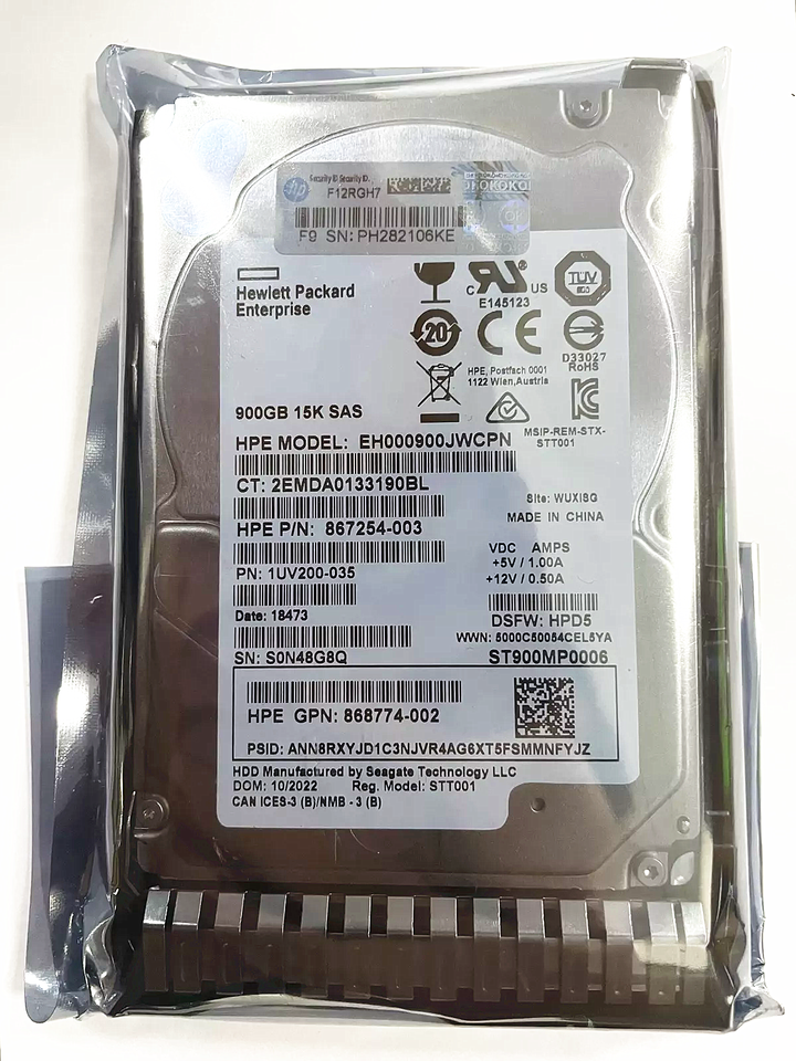 870795-001 Genuine for HP Server G8 G9 G10 900GB 12G 2.5Inch 15000RPM SAS SFF HDD Hard Drive
