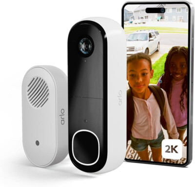 Arlo Essential CCTV Wireless 2k Video Door Bell Chime Smart