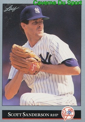 152 SCOTT SANDERSON NEW YORK YANKEES BASEBALL CARD LEAF 1992