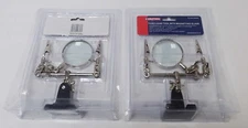LOT OF 2 DURATOOL THIRD-HAND TOOL WITH MAGNIFYING GLASS w ALLIGATOR CLIPS   NOS