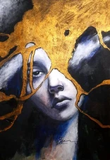 ORIGINAL ACRYLIC SURREAL ART EXPRESSION woman PORTRAIT Fantasy MODERN PAINTING