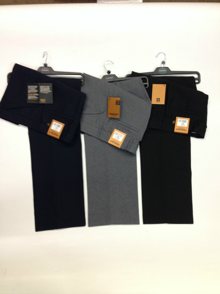 Men's Farah Trousers Navy /Black/Grey/ Oak Mrl Original Men's Farah Trousers Navy /Black/Grey/ Oak Mrl Original