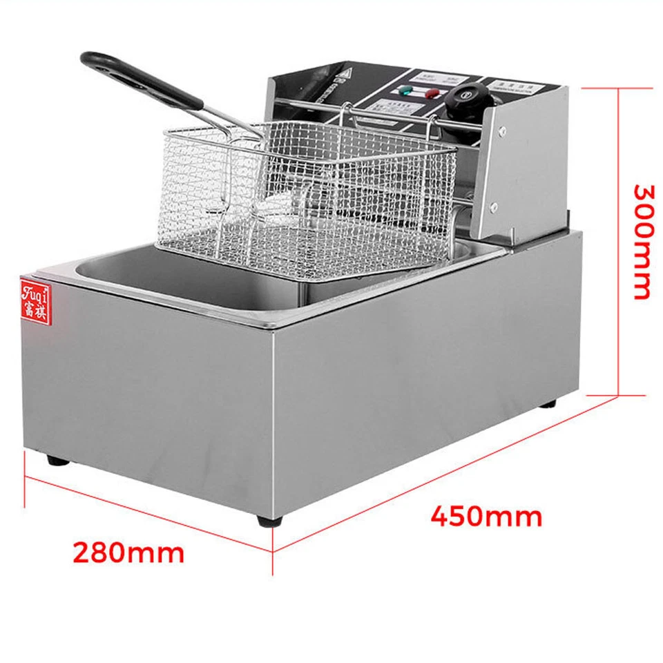 10L Elektrische Fritteuse 6L Edelstahl Kaltzonen Öl-Friteuse Fritöse mit Korb - Bild 3 von 4