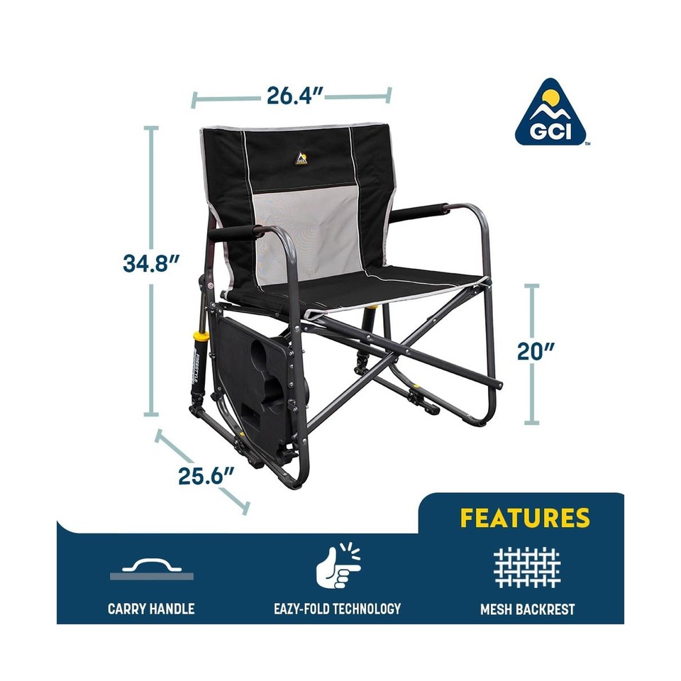GCI Outdoor Freestyle Rocker XL with Side Table Camping Chair