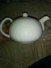 Vintage White Teapot Single Cup Bath & Body Works Crackle Finish Ceramic Class